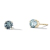 Thumbnail Image 1 of 14K Gold Plated 4mm Simulated Aquamarine Solitaire Studs