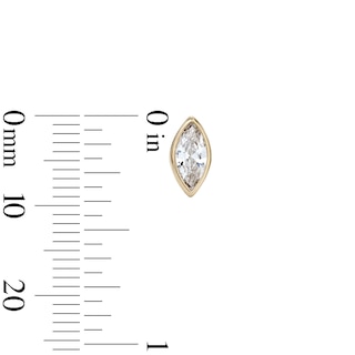 14K Gold Plated CZ Marquise Bezel Stud