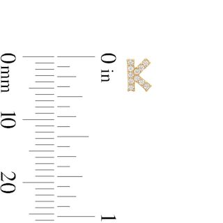 14K Gold Plated CZ "K" Initial Studs
