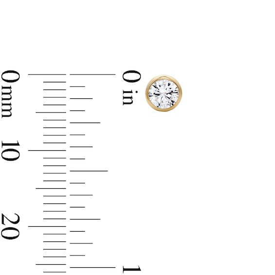 14K Gold Plated 4mm CZ Round Bezel Studs