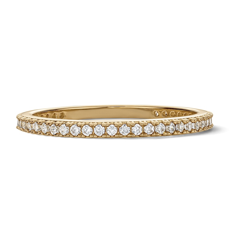 14K Gold Plated CZ Pavé Stacking Band