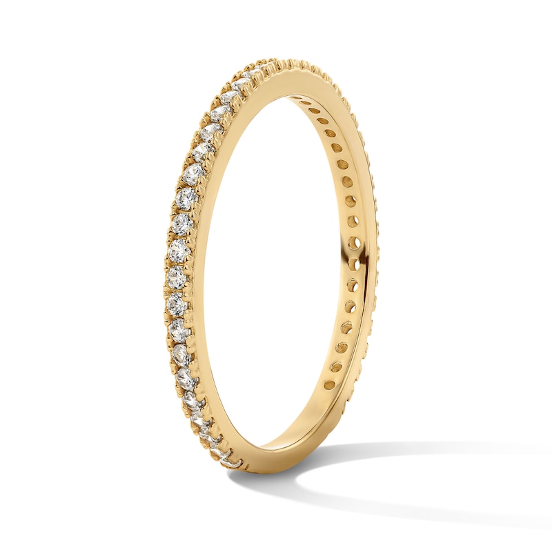 14K Gold Plated CZ Pavé Stacking Band