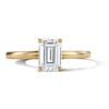 14K Gold Plated Emerald-Cut CZ  Solitaire Ring