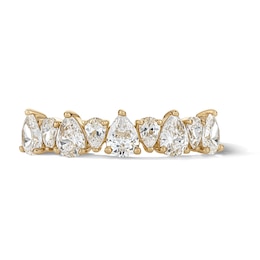 14K Gold Plated CZ Alternating Pear Ring - Size 7