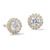Thumbnail Image 1 of 14K Gold Plated CZ Round Halo Studs