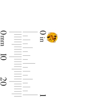 14K Gold Plated 4mm Orange Citrine Solitaire Studs