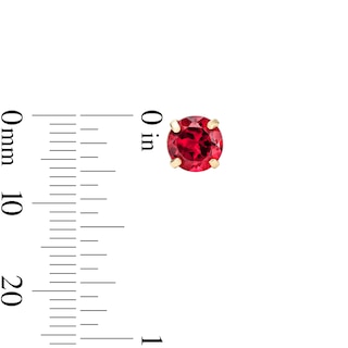 14K Gold Plated 4mm Red Garnet Solitaire Studs