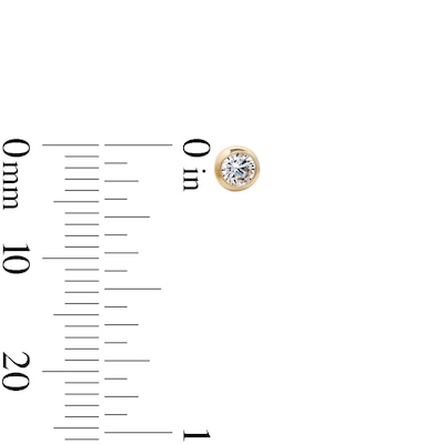 14K Gold Plated 3mm CZ Round Bezel Studs