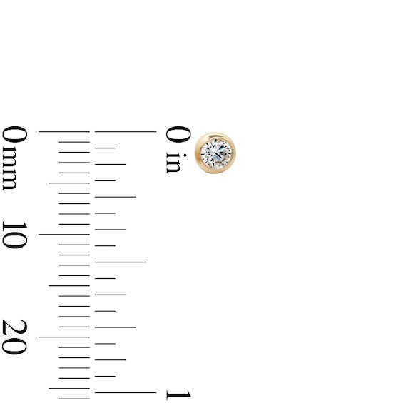 14K Gold Plated 3mm CZ Round Bezel Studs