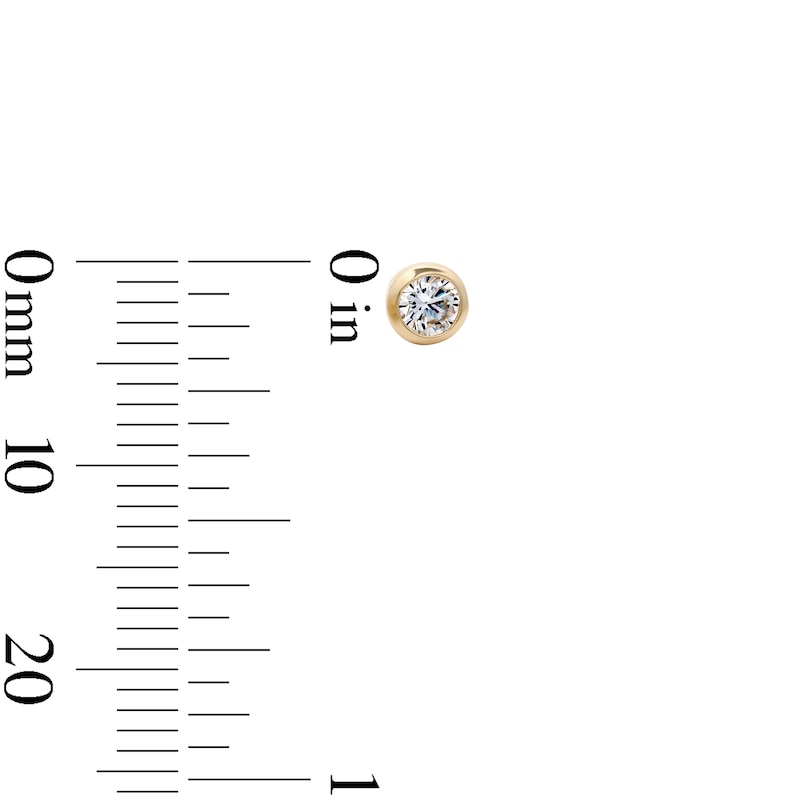 Main Image 2 of 14K Gold Plated 3mm CZ Round Bezel Studs