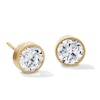 Thumbnail Image 1 of 14K Gold Plated 6mm CZ Round Bezel Studs