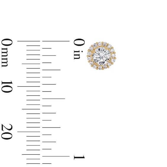 14K Gold Plated 4mm Round CZ Halo Studs