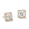 Thumbnail Image 1 of 14K Gold Plated CZ Square Frame Studs