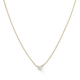 14K Gold Plated CZ Heart Necklace - 18"