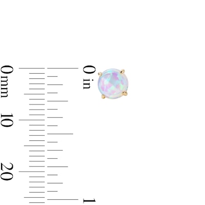 14K Gold Plated 4mm Simulated White Opal Solitaire Studs