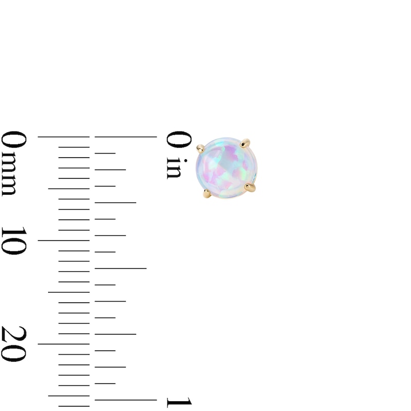 Main Image 2 of 14K Gold Plated 4mm Simulated White Opal Solitaire Studs