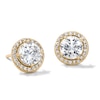 Thumbnail Image 1 of 14K Gold Plated CZ Round Halo Studs