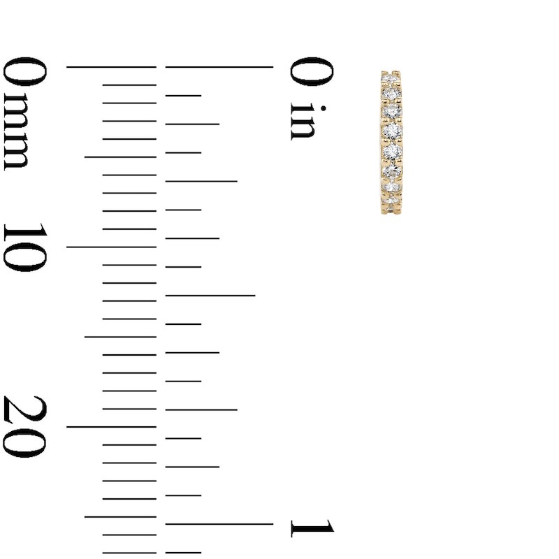 Main Image 2 of 14K Gold Plated CZ Round Huggie Hoops