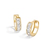 Thumbnail Image 1 of 14K Gold Plated Square CZ Channel Huggie Hoops