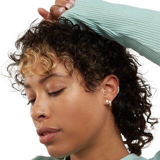 14K Gold Plated Square CZ Channel Huggie Hoops