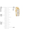 Thumbnail Image 4 of 14K Gold Plated Square CZ Channel Huggie Hoops