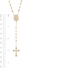 Thumbnail Image 3 of 14K Gold Plated CZ Beaded Rosary Necklace - 17.5" + 1.5"
