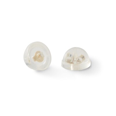 14K Gold Plated CZ Double Heart Studs
