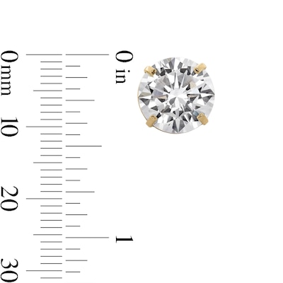 14K Gold Plated CZ Solitaire 10mm Studs