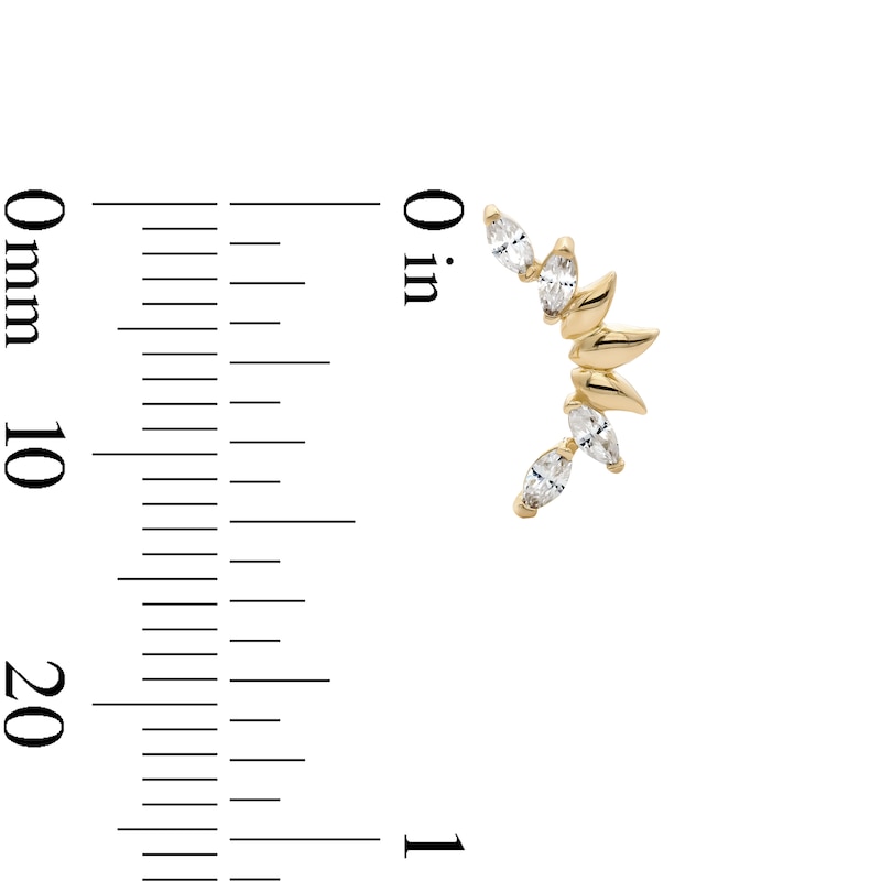 Main Image 2 of 14K Gold Plated CZ Marquise Crawler Earrings