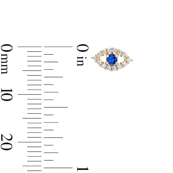14K Gold Plated Blue and White CZ Evil Eye Studs