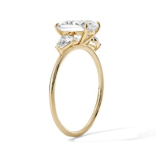 14K Gold Plated CZ Oval and Pear Promise Ring