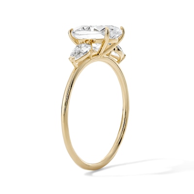 14K Gold Plated CZ Oval and Pear Promise Ring
