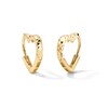 Thumbnail Image 1 of 14K Gold Plated Diamond-Cut Heart Huggie Hoops
