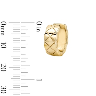 14K Gold Plated Quilted Huggie Hoops