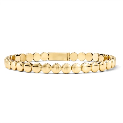 14K Gold Plated Dot Bangle Bracelet - 7"