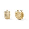 Thumbnail Image 1 of 14K Gold Plated Ribbed Scoop Hoops