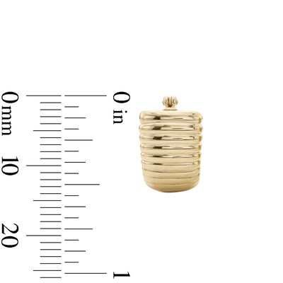 14K Gold Plated Ribbed Scoop Hoops
