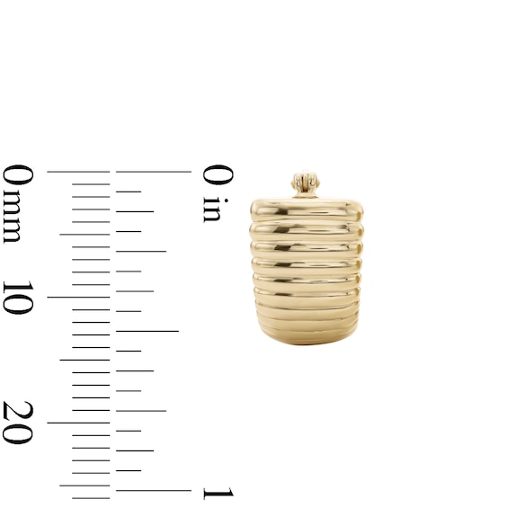 14K Gold Plated Ribbed Scoop Hoops