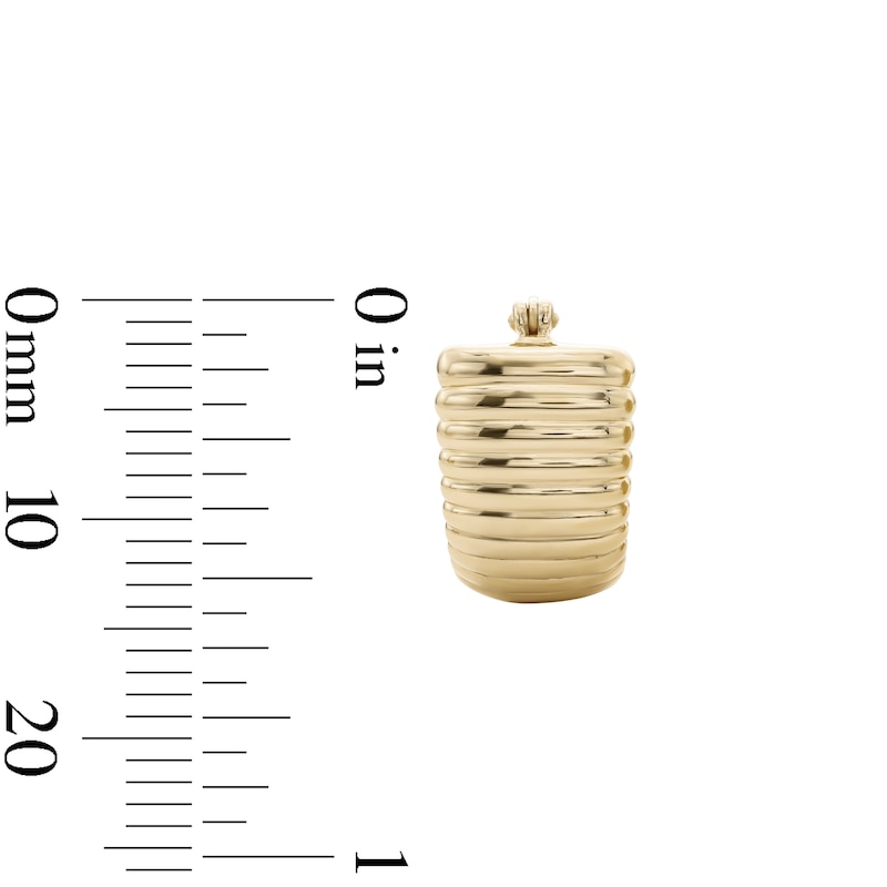 Main Image 2 of 14K Gold Plated Ribbed Scoop Hoops