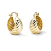 Thumbnail Image 1 of 14K Gold Plated Puffy Shrimp Hoops