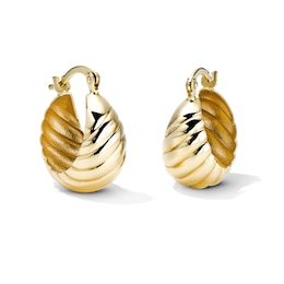 14K Gold Plated Puffy Shrimp Hoops