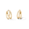 Thumbnail Image 1 of 14K Gold Plated Split Double Huggie Hoops