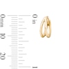 Thumbnail Image 2 of 14K Gold Plated Split Double Huggie Hoops