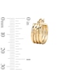 Thumbnail Image 2 of 14K Gold Plated Wide Ribbed Huggie Hoops