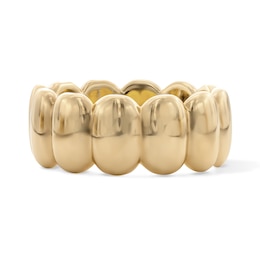 14K Gold Plated Ribbed Puff Ring