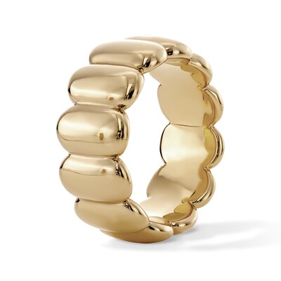 14K Gold Plated Ribbed Puff Ring