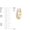 Thumbnail Image 2 of 14K Gold Plated CZ Pavé Open Oval Huggie Hoops