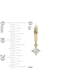 Thumbnail Image 2 of 14K Gold Plated CZ Square Drop Hoop Earrings