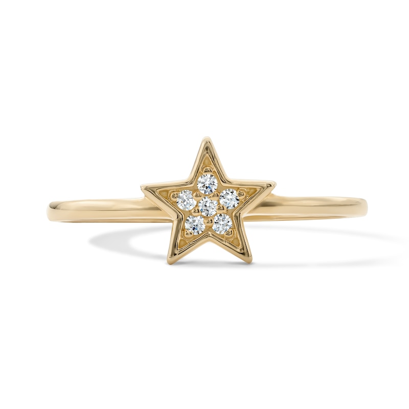 14K Gold Plated CZ Star Ring - Size 7