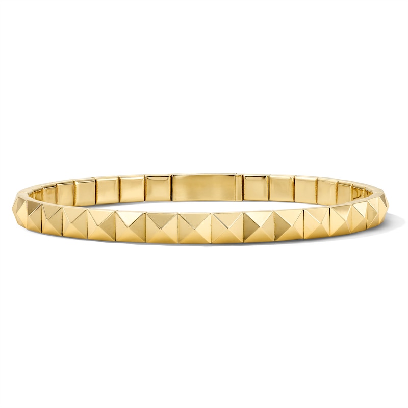 Main Image 1 of 14K Gold Plated Pyramid Bangle Bracelet - 7"